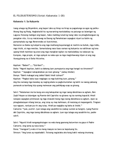 (PDF) EL FILIBUSTERISMO (Script: Kabanata: 1.